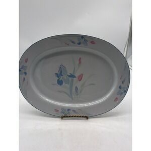 VTG Fresh Flowers Iris Pattern by Excel 14x11 platter